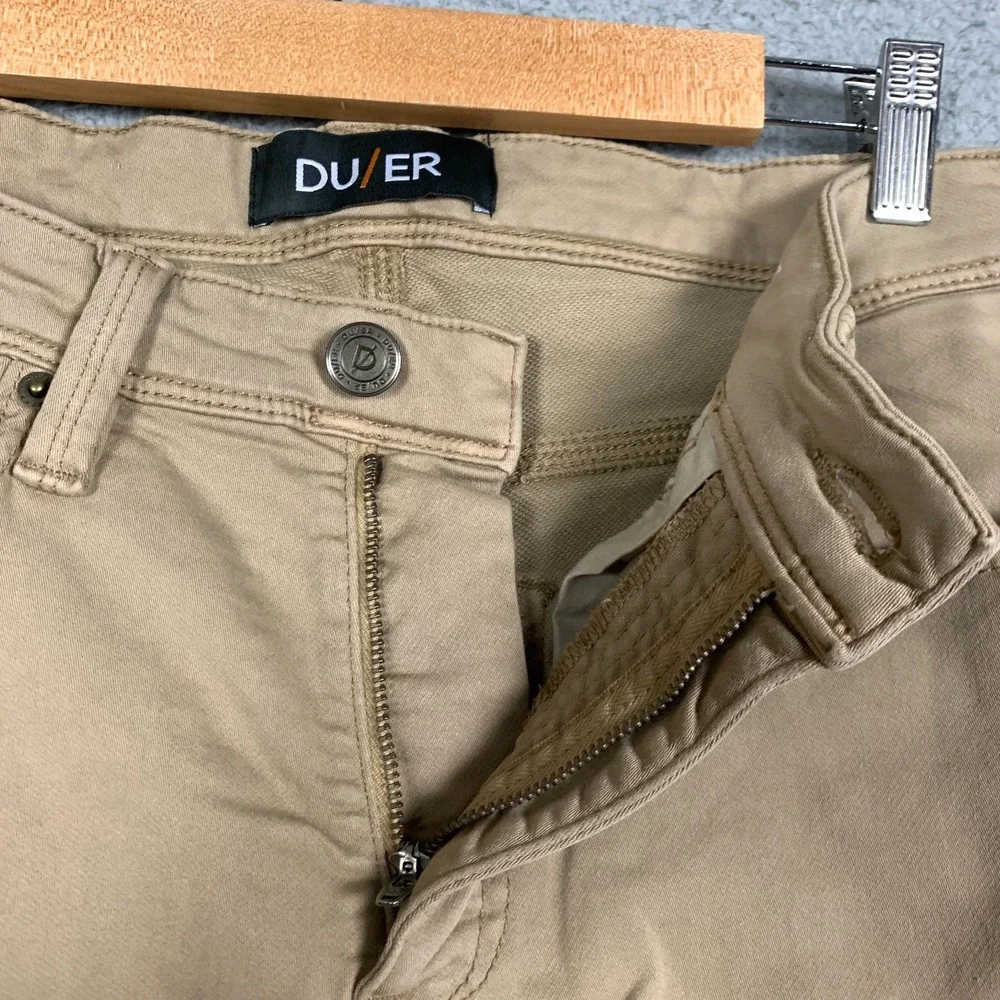 Du/er N2X‎ Pants No Sweat Men's 32 x 32 Khaki Stretch Performance Slim Tapered